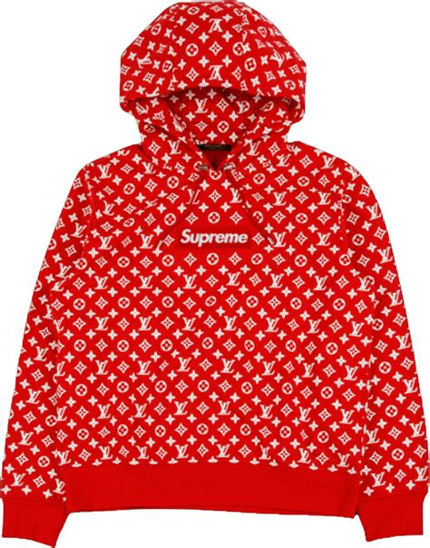 louis vuitton x supreme hoodie red